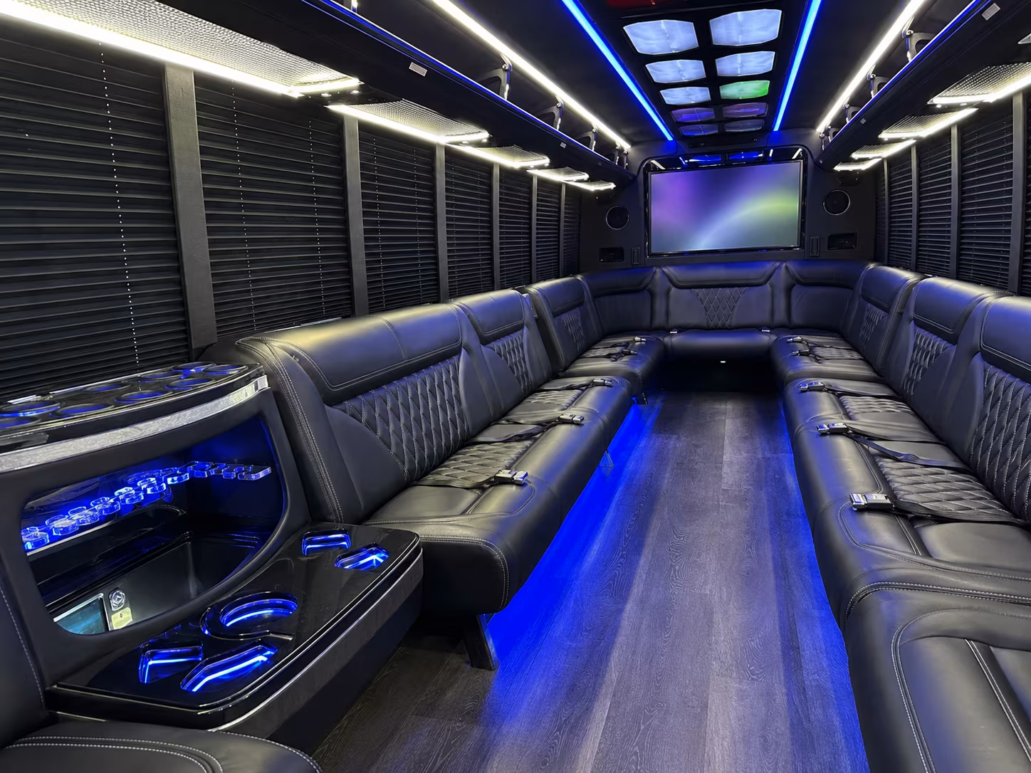 greeley 20 passenger party bus inside