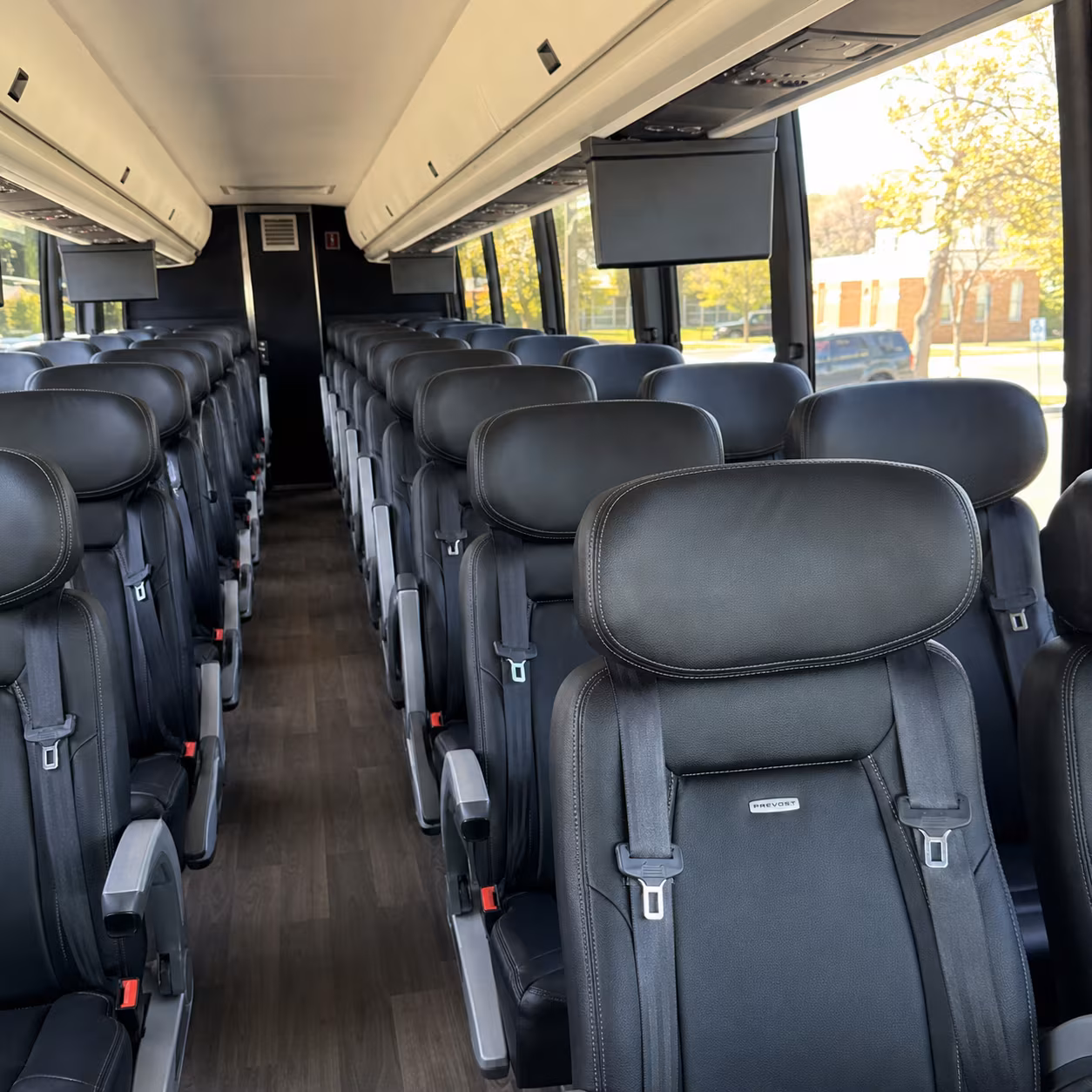greeley 45 passenger charter bus inside